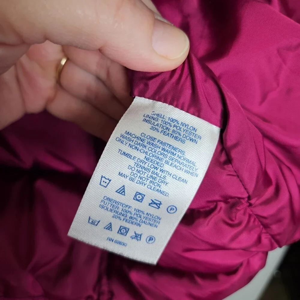 Lands End Womens Down Puffer Vest S‎ Pink Nylon & Polyester Insulated Outerwear
